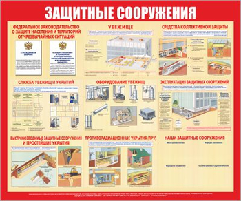 С58 Стенд защитные сооружения (1200х1000 мм, 3 мм, Прямая печать на пластик) - Стенды - Стенды по гражданской обороне и чрезвычайным ситуациям - Магазин охраны труда Протекторшоп